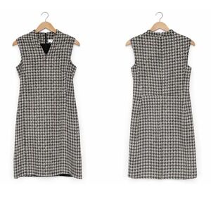 MM.LaFleur‎ Aditi 2.0 Black Ivory Houndstooth Sheath Dress Size 12